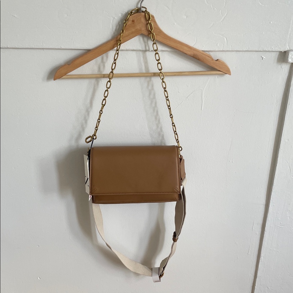 Zara Tan Crossbody Bag with Gold Chain